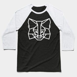 MetaMask Fox White Baseball T-Shirt